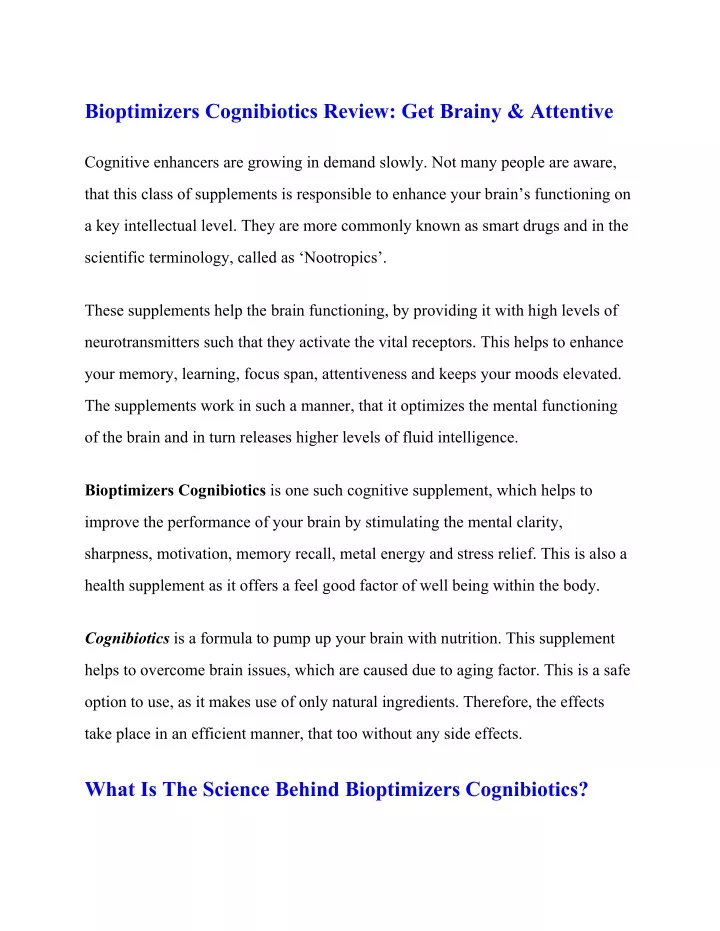 bioptimizers cognibiotics review get brainy