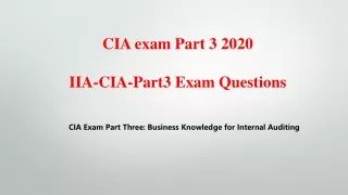 cia exam part 3 2020 iia cia part3 exam questions
