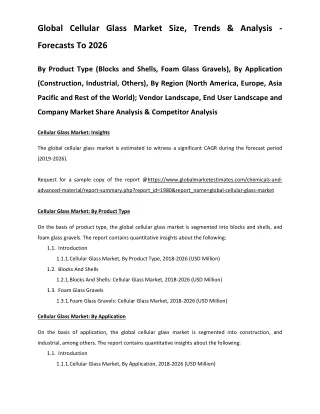 global cellular glass market size trends analysis