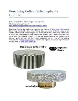 bone inlay coffee table elephanta exports
