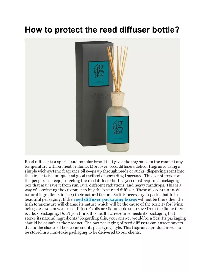 how to protect the reed diffuser bottle