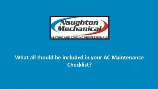 What all should be included in your AC Maintenance Checklist?