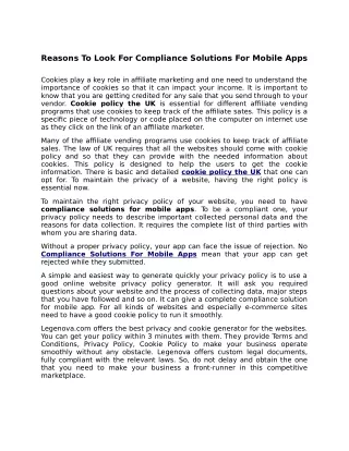 Reasons To Look For Compliance Solutions For Mobile Apps