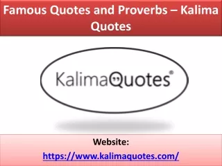 famous quotes and proverbs kalima quotes