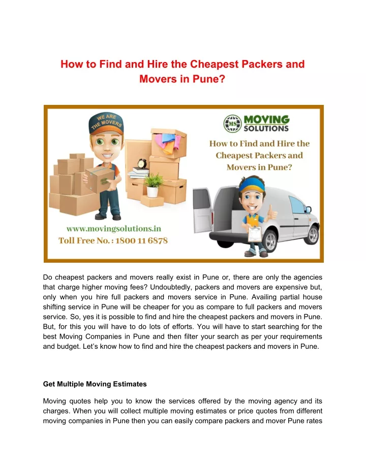 how to find and hire the cheapest packers