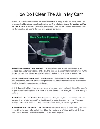 how do i clean the air in my car