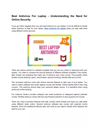 best antivirus for laptop understanding the need
