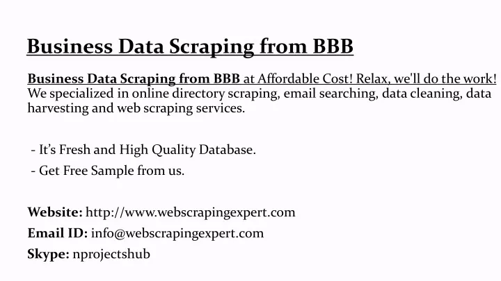 business data scraping from bbb