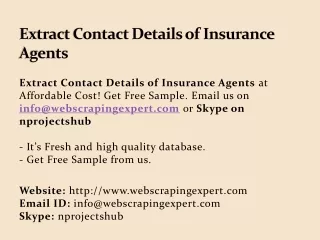 extract contact details of insurance agents