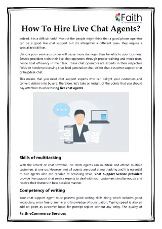 how to hire live chat agents