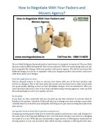 How to Negotiate With Your Packers and Movers Agency? - slide 1