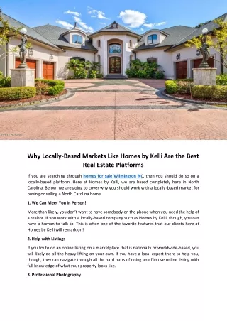 Why Locally-Based Markets Like Homes by Kelli Are the Best Real Estate Platforms