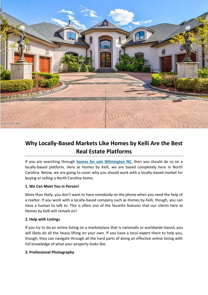 why locally based markets like homes by kelli