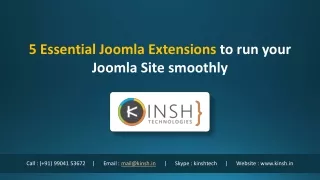5 Essential Joomla Extensions to run your Joomla Site smoothly