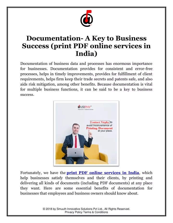 documentation a key to business success print