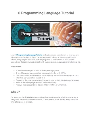 c programming language tutorial