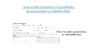 how to add customers in quickbooks businessseattle us 18009413691