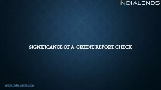 significance of a credit report check