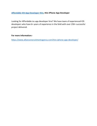affordable ios app developer hire hire iphone