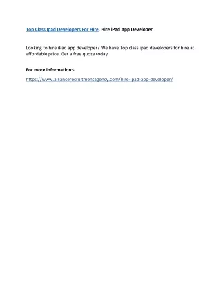 top class ipad developers for hire hire ipad