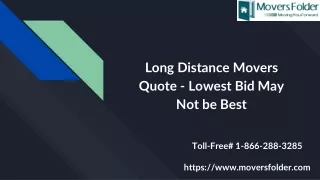 long distance movers quote lowest bid may not be best
