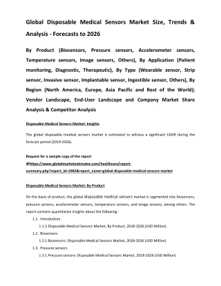 global disposable medical sensors market size