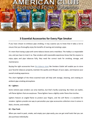 3 essential accessories for every pipe smoker