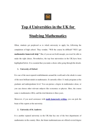 top 4 universities in the uk for