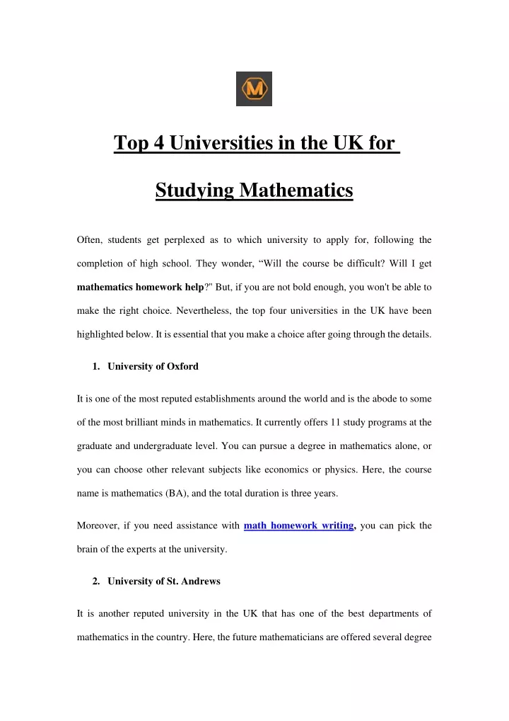 top 4 universities in the uk for