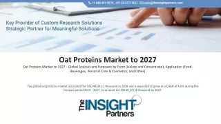 Oat Protein Market Outlook, Recent Trends and Growth Forecast 2020-2027