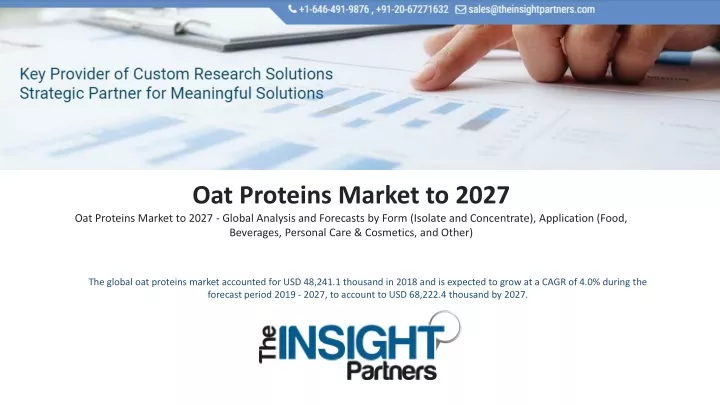 oat proteins market to 2027 oat proteins market