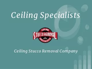 Ceiling Texture Removal