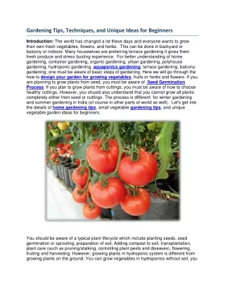 gardening tips techniques and unique ideas
