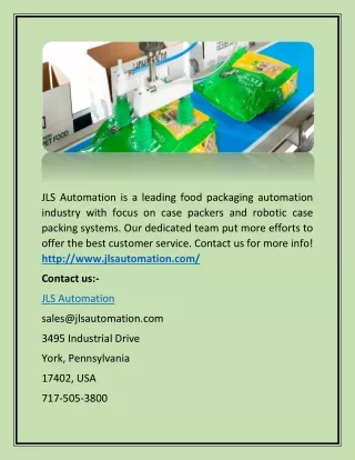 jls automation is a leading food packaging