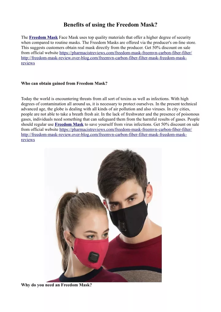 benefits of using the freedom mask
