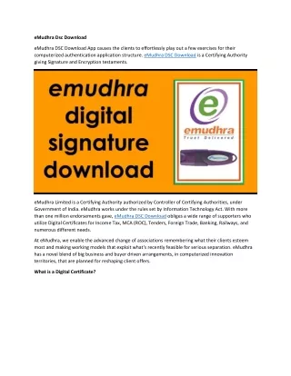 eMudhra DSC Download