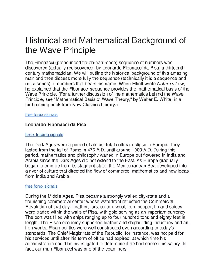 historical and mathematical background