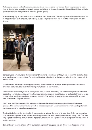 not needing an excellent style can wreck