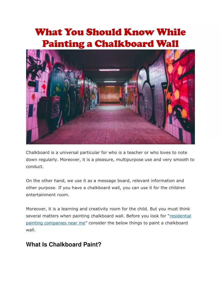 what you should know while painting a chalkboard