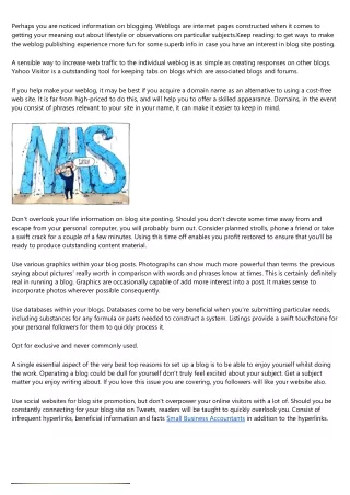 perhaps you are noticed information on blogging