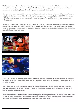 Download Dragon Ball Z Kakarot Personal computer Sport