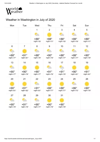 Weather in Washington on July 2020