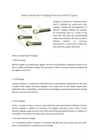Forging Process| Copper and Brass Forgings – RENYI CASTINGS
