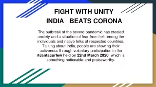 FIGHT WITH UNITY INDIA BEATS CORONA