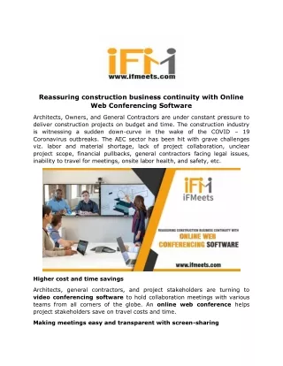 reassuring construction business continuity with