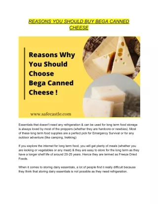 Reason You Should Buy Bega Canned Cheese | Emergency Essentials