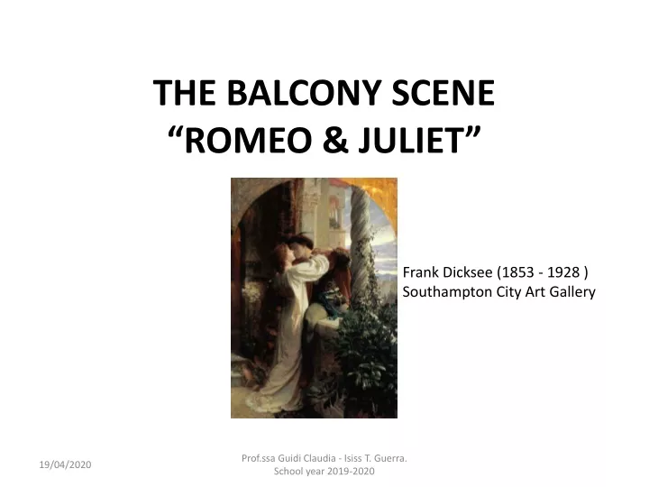 the balcony scene romeo juliet