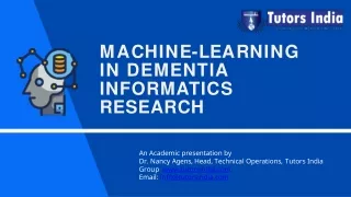 m a c h i n e le a r n in g in dementia