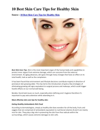 Best Skin Care Tips for Healthy Skin | My Gyan Guide