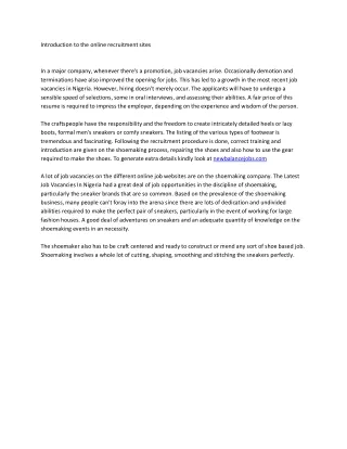 introduction to the online recruitment sites